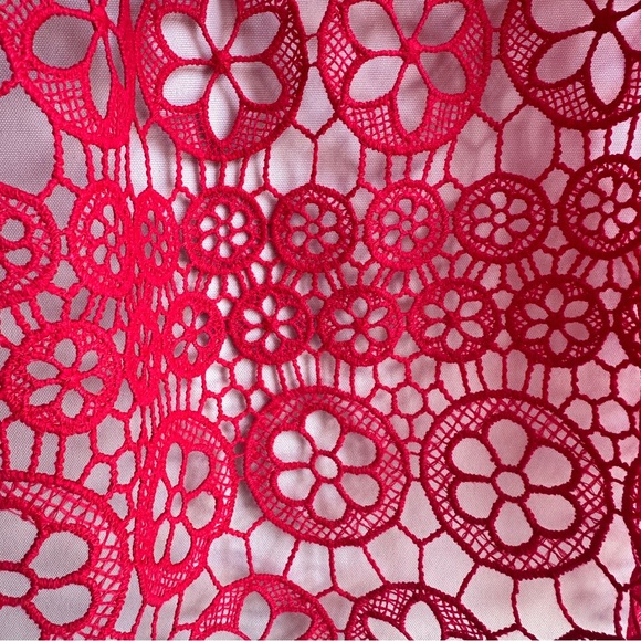 True Red Gilli Crocheted Lace Dress MIDI Size Large - Picture 5 of 16